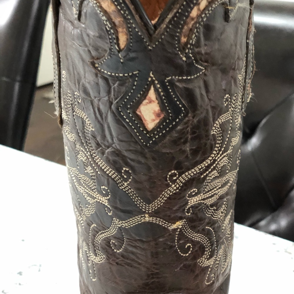Stetson Women’s Distressed Python Inlay Boots - Picture 6 of 8